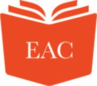 An orange icon of an open book with the letters 'EAC' displayed in white on the book's cover.