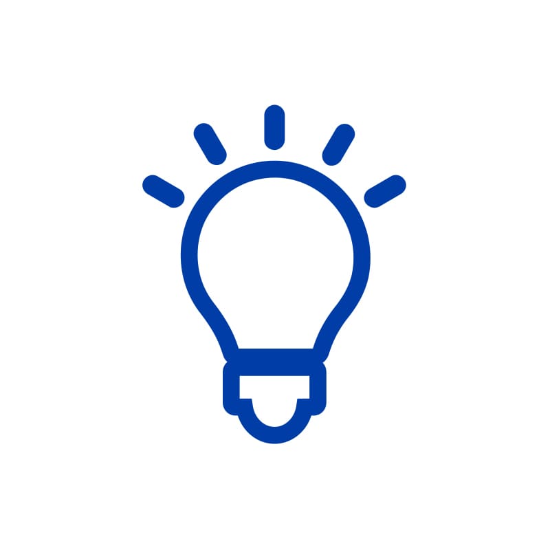 outline icon of a lightbulb