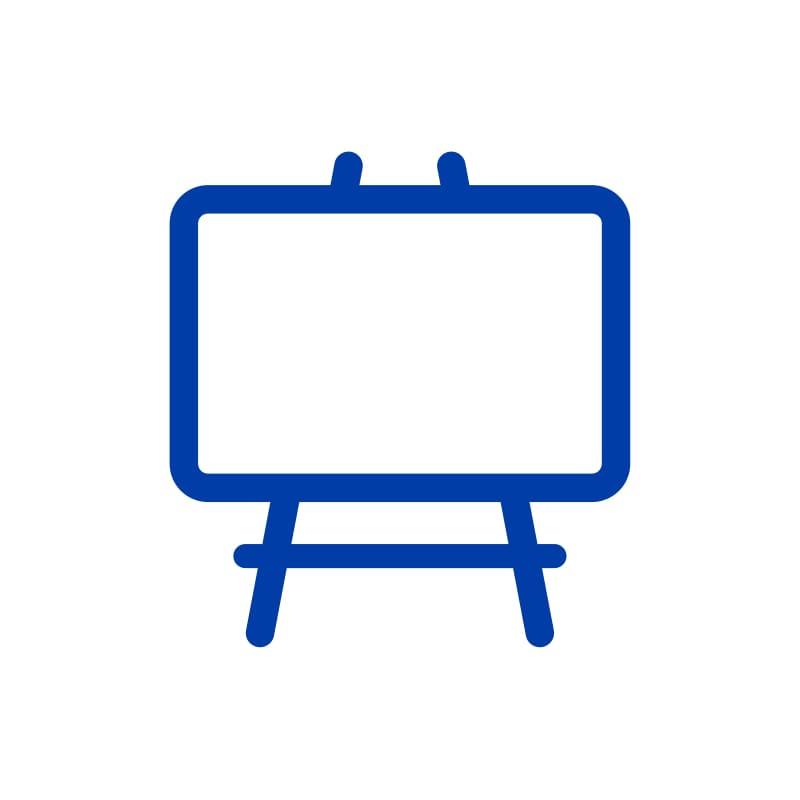 outline icon of a presentation board