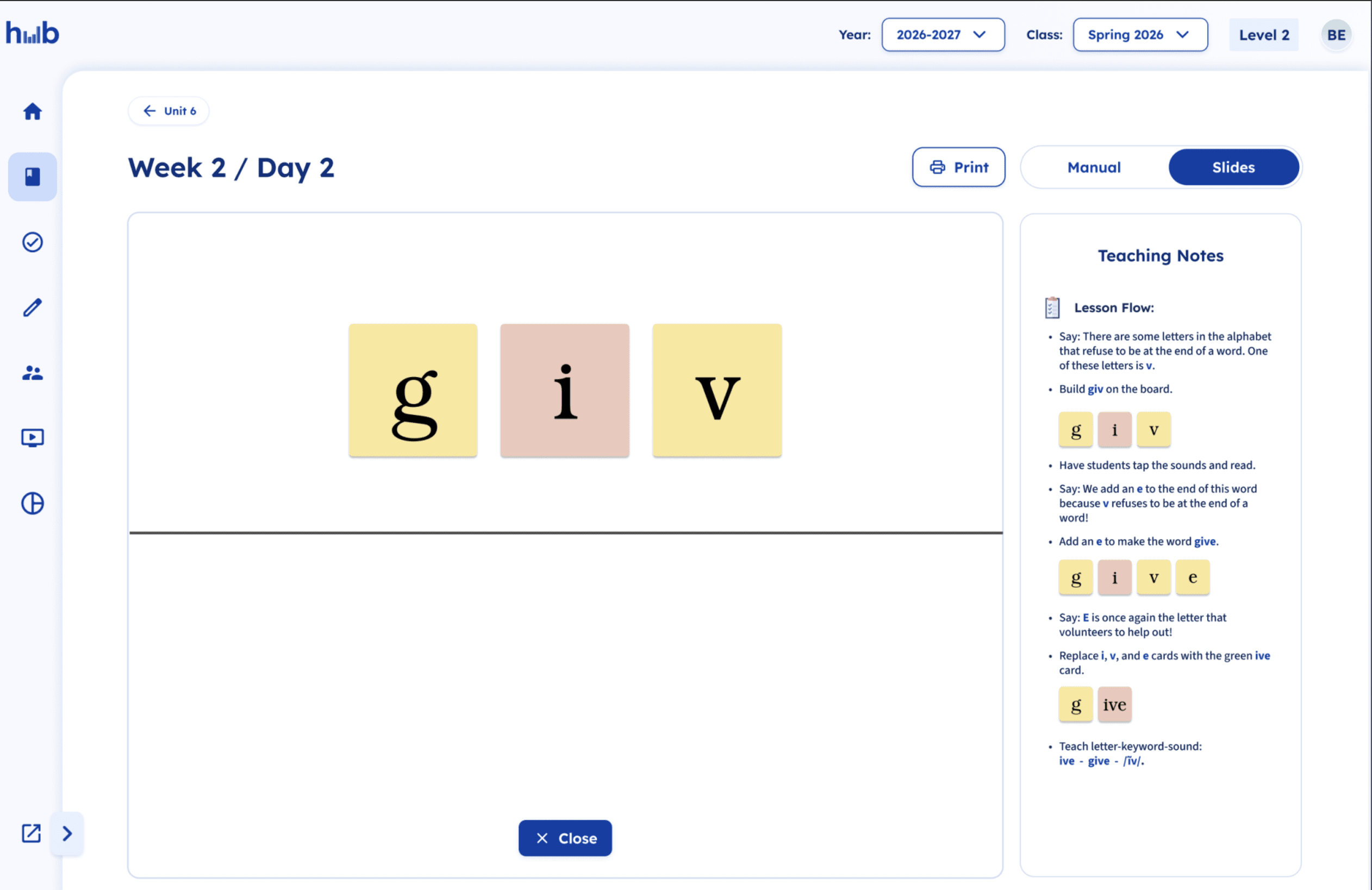 Fundations K-3 lesson: Building the word 