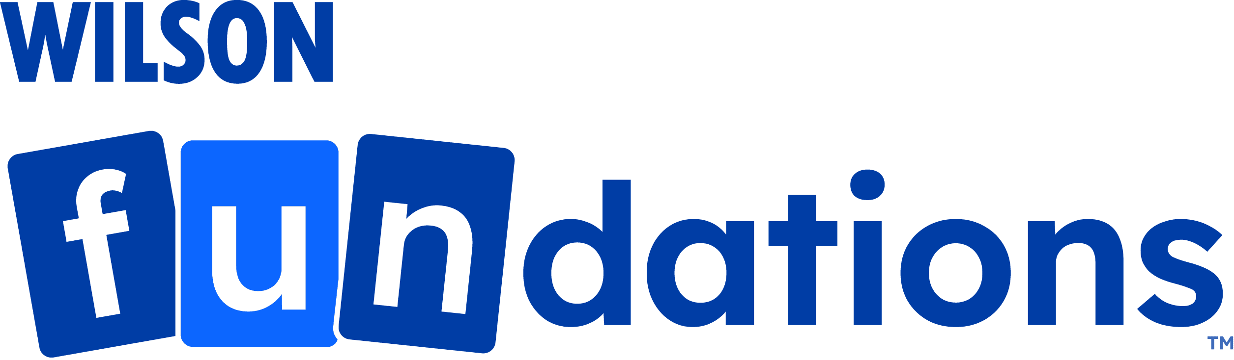 Wilson Fundations logo in blue. Trademarked.