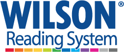 Wilson Reading System logo with a colorful bar underneath.